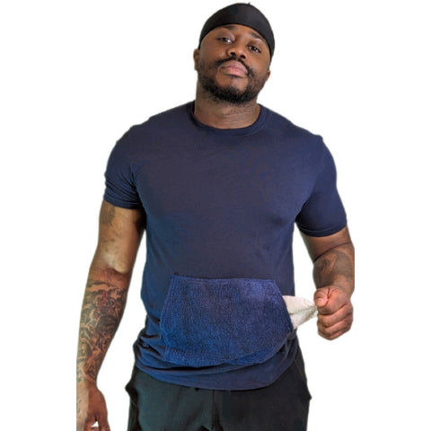 tee with pocket - navy